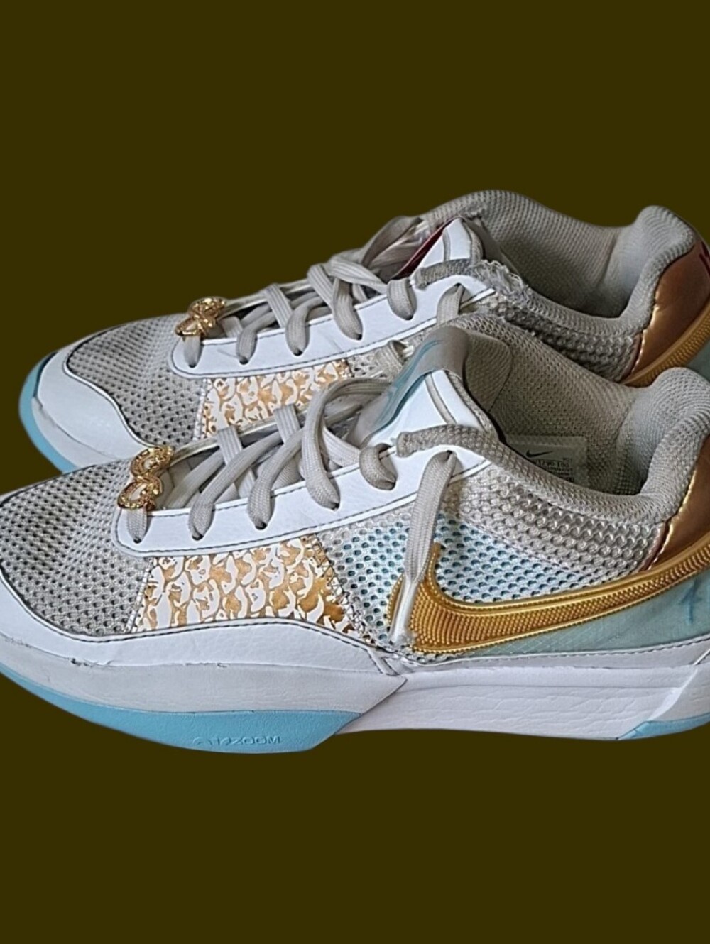 Nike Ja 1 Chinese New Year Low Top Lace Up Sneakers 7.5 Gray/White FV1290-100